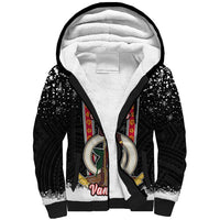 Vanuatu Christmas Sherpa Hoodie Polynesian Tribal Snow Style LT03 Unisex Black - Polynesian Pride