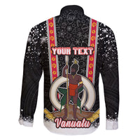 Personalised Vanuatu Christmas Family Matching Short Sleeve Bodycon Dress and Hawaiian Shirt Polynesian Tribal Snow Style LT03 - Polynesian Pride