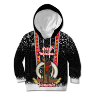 Personalised Vanuatu Christmas Kid Hoodie Polynesian Tribal Snow Style LT03 Hoodie Black - Polynesian Pride