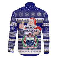 Samoa Christmas Family Matching Off Shoulder Maxi Dress and Hawaiian Shirt The Santa Coat of Arms with Samoa Bracelet Pattern LT03 - Polynesian Pride