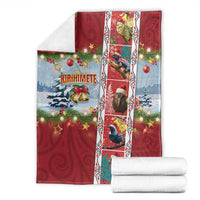 New Zealand Merry Christmas Blanket Maori Animals, Koru Tattoo - Red Xmas Style
