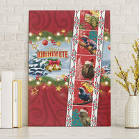 New Zealand Merry Christmas Canvas Wall Art Maori Animals, Koru Tattoo - Red Xmas Style