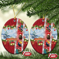 New Zealand Merry Christmas Ceramic Ornament Maori Animals, Koru Tattoo - Red Xmas Style