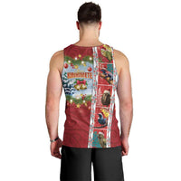 New Zealand Merry Christmas Men Tank Top Maori Animals, Koru Tattoo - Red Xmas Style