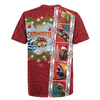 New Zealand Merry Christmas Rugby Jersey Maori Animals, Koru Tattoo - Red Xmas Style