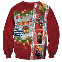 New Zealand Merry Christmas Sweatshirt Maori Animals, Koru Tattoo - Red Xmas Style
