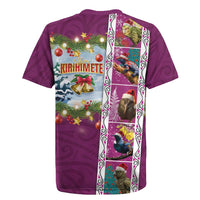 New Zealand Merry Christmas Rugby Jersey Maori Animals, Koru Tattoo - Pink Xmas Style