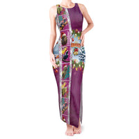 New Zealand Merry Christmas Tank Maxi Dress Maori Animals, Koru Tattoo - Pink Xmas Style LT03 Women Pink - Polynesian Pride