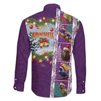 New Zealand Merry Christmas Family Matching Mermaid Dress and Hawaiian Shirt Maori Animals, Koru Tattoo - Purple Xmas Style LT03 - Polynesian Pride