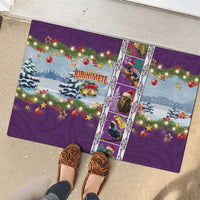New Zealand Merry Christmas Rubber Doormat Maori Animals, Koru Tattoo - Purple Xmas Style LT03 - Polynesian Pride