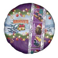 New Zealand Merry Christmas Spare Tire Cover Maori Animals, Koru Tattoo - Purple Xmas Style