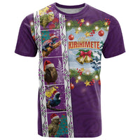 New Zealand Merry Christmas T Shirt Maori Animals, Koru Tattoo - Purple Xmas Style