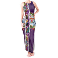 New Zealand Merry Christmas Tank Maxi Dress Maori Animals, Koru Tattoo - Purple Xmas Style LT03 Women Purple - Polynesian Pride