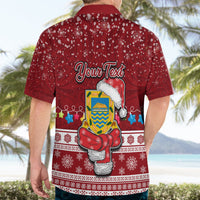 Personalised Tuvalu Christmas Hawaiian Shirt Snowman and Tuvalu Coat of Arms Maori Tribal Xmas Style LT03 - Polynesian Pride