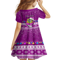 Personalised Tuvalu Christmas Family Matching Long Sleeve Bodycon Dress and Hawaiian Shirt Snowman Hugs Tuvalu Coat of Arms Maori Pattern Pink Style LT03 - Polynesian Pride