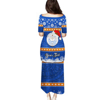 Personalised Marshall Islands Christmas Puletasi Santa Claus and Coat of Arms Mix Polynesian Xmas Style LT03 - Polynesian Pride