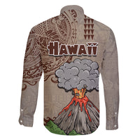 Hawaii Family Matching Off Shoulder Short Dress and Hawaiian Shirt Aloha Volcano Mix Kakau Hawaiian Tribal LT03 - Polynesian Pride