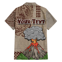 Aloha Volcano Custom Family Matching Long Sleeve Bodycon Dress and Hawaiian Shirt Mix Hawaiian Kakau Tribal LT03 - Polynesian Pride