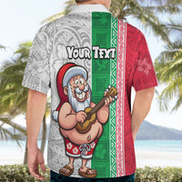 Custom Hawaii Mele Kalikimaka Hawaiian Shirt Santa Playing Ukele Mix Kakau Pattern Xmas Style LT03 - Polynesian Pride