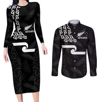 New Zealand Rugby Custom Couples Matching Long Sleeve Bodycon Dress and Long Sleeve Button Shirt The Champions Aotearoa