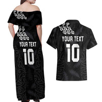 New Zealand Rugby Custom Couples Matching Off Shoulder Maxi Dress and Hawaiian Shirt The Champions Aotearoa