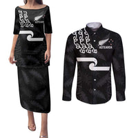 New Zealand Rugby Custom Couples Matching Puletasi and Long Sleeve Button Shirt The Champions Aotearoa