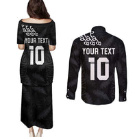 New Zealand Rugby Custom Couples Matching Puletasi and Long Sleeve Button Shirt The Champions Aotearoa