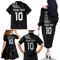 New Zealand Rugby Custom Family Matching Off The Shoulder Long Sleeve Dress and Hawaiian Shirt The Champions Aotearoa