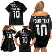 New Zealand Rugby Custom Family Matching Off Shoulder Short Dress and Hawaiian Shirt The Champions Aotearoa