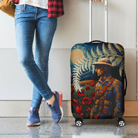 New Zealand Soldier ANZAC Day Luggage Cover Silver Fern Starry Night Style LT03 - Polynesian Pride