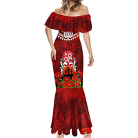 New Zealand ANZAC Waitangi Day Mermaid Dress Hei Tiki and Soldier LT03 - Polynesian Pride