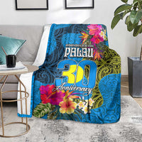 Palau Independence Day Blanket 1st October 30th Anniversary Polynesian Jungle Flower