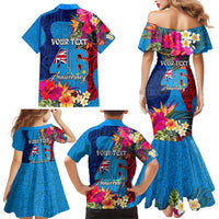 Personalised Tuvalu Independence Day Family Matching Mermaid Dress and Hawaiian Shirt 1st October 46th Anniversary Polynesian Jungle Flower LT03 - Polynesian Pride