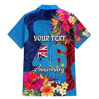 Personalised Tuvalu Independence Day Family Matching Mermaid Dress and Hawaiian Shirt 1st October 46th Anniversary Polynesian Jungle Flower LT03 - Polynesian Pride