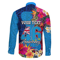 Personalised Tuvalu Independence Day Family Matching Mermaid Dress and Hawaiian Shirt 1st October 46th Anniversary Polynesian Jungle Flower LT03 - Polynesian Pride