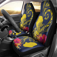 Niue Independence Day Car Seat Cover Hiapo Pattern Hibiscus Plumeria and Uga