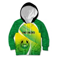 Enga Mioks Rugby Kid Hoodie Papua New Guinea Polynesian Tattoo LT03 Green - Polynesian Pride