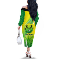 Enga Mioks Rugby Off The Shoulder Long Sleeve Dress Papua New Guinea Polynesian Tattoo LT03 - Polynesian Pride