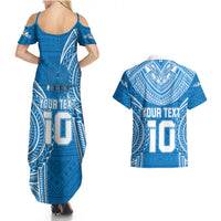 Custom Gulf Isou Rugby Couples Matching Summer Maxi Dress and Hawaiian Shirt Papua New Guinea Polynesian Tattoo LT03 - Polynesian Pride