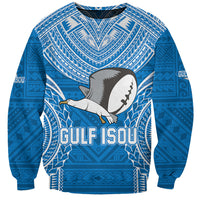 Custom Gulf Isou Rugby Sweatshirt Papua New Guinea Polynesian Tattoo LT03 Unisex Blue - Polynesian Pride