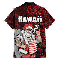 Hawaii Aloha Santa Claus Funny Polynesian Tattoo Family Matching Summer Maxi Dress and Hawaiian Shirt Red Color LT03 - Polynesian Pride