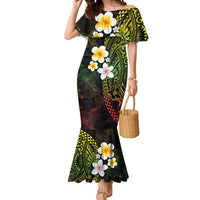 Hawaiian Hibiscus and Plumeria Polynesian Tribal Tattoo Mermaid Dress Reggae Color LT03 Women Reggae - Polynesian Pride