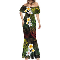 Hawaiian Hibiscus and Plumeria Polynesian Tribal Tattoo Mermaid Dress Reggae Color LT03 - Polynesian Pride