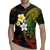 Hawaiian Hibiscus and Plumeria Polynesian Tribal Tattoo Rugby Jersey Reggae Color