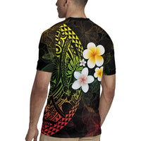 Hawaiian Hibiscus and Plumeria Polynesian Tribal Tattoo Rugby Jersey Reggae Color