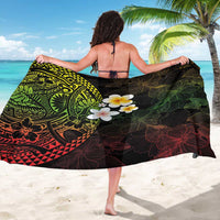 Hawaiian Hibiscus and Plumeria Polynesian Tribal Tattoo Sarong Reggae Color