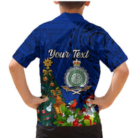 Personalised Niue Christmas Family Matching Mermaid Dress and Hawaiian Shirt Coat of Arms and Polynesian Tattoo Xmas Element Christmas Blue Vibe LT03 - Polynesian Pride