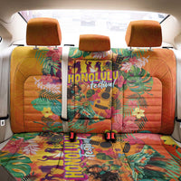 Hawaiian Honolulu Festival Back Car Seat Cover Hawaiian Identity - Hula Dancer and Ukulele Tropical Plants Style