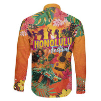 Hawaiian Honolulu Festival Family Matching Tank Maxi Dress and Hawaiian Shirt Hawaiian Identity - Hula Dancer and Ukulele Tropical Plants Style