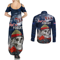 New Zealand ANZAC Day Couples Matching Summer Maxi Dress and Long Sleeve Button Shirt Freedom Ain't Free LT05 - Polynesian Pride